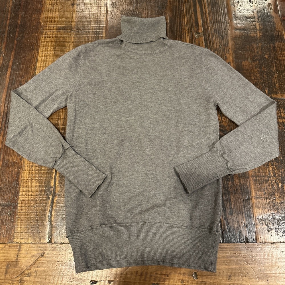 Jolie Gray Turtleneck Cashmere Blend Sweater Womens Size Medium M